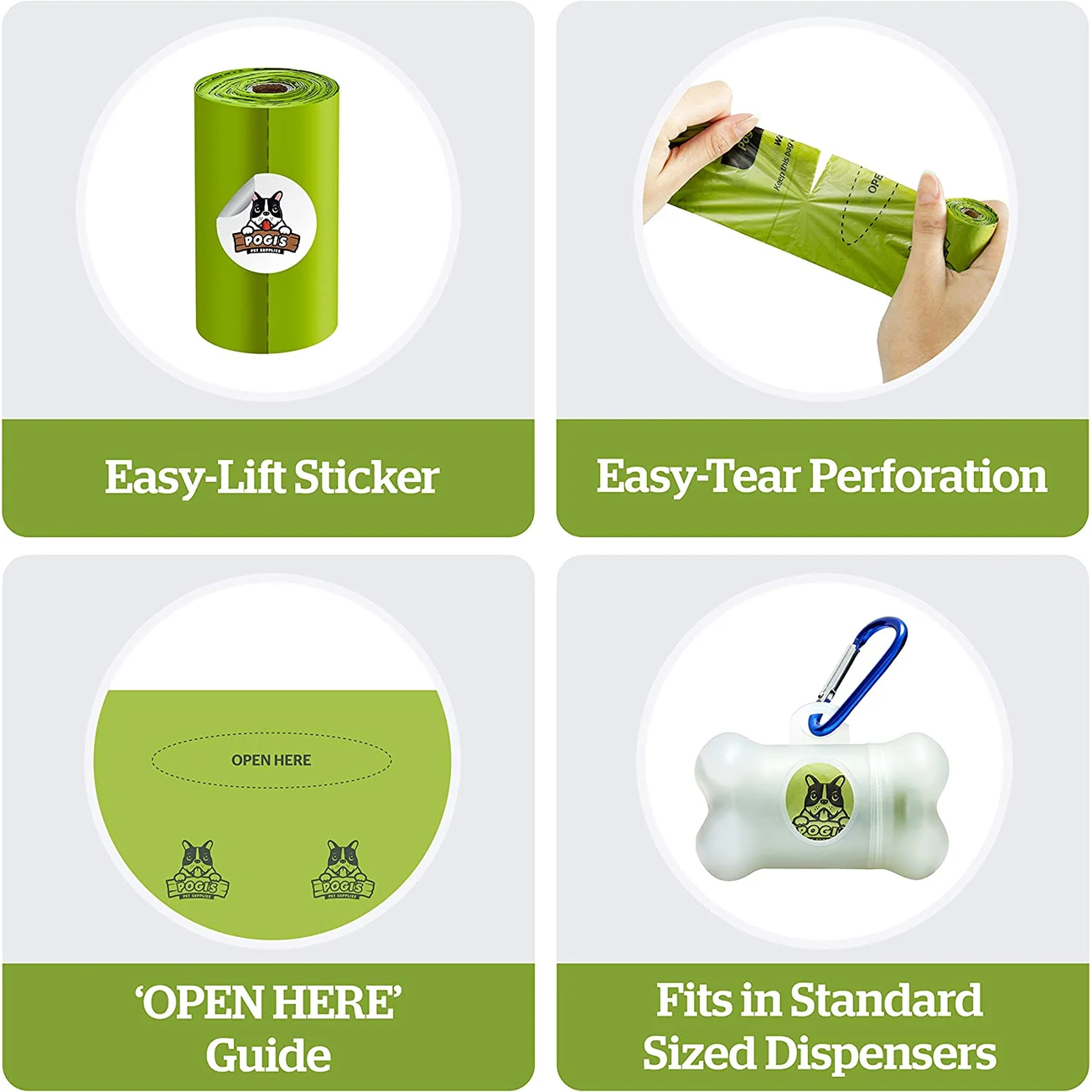 POGI'S - Dog Waste Bags – 150 Extra-Large, Leak-Proof, Scented Waste Bags, Eco Friendly (10 Rolls)