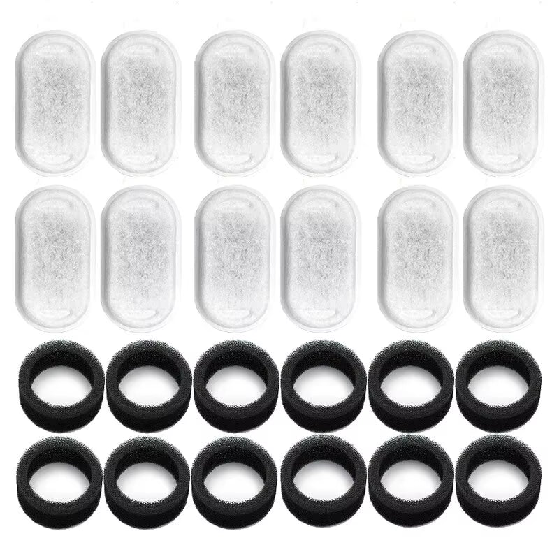 Purrvana Pet Fountain Replacement Filters – Carbon & Sponge for Stainless Steel Fountains