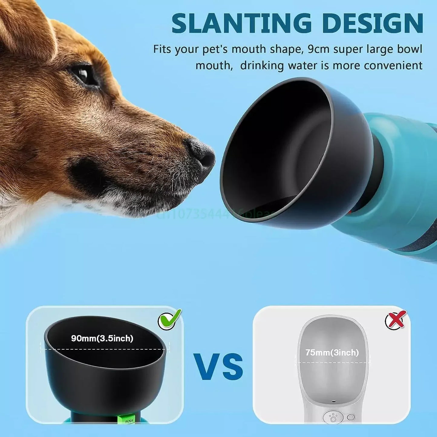 PURRVANA - Portable Dog Water Bottle – 650ml Travel Water & Food Bowl for Pets On the Go