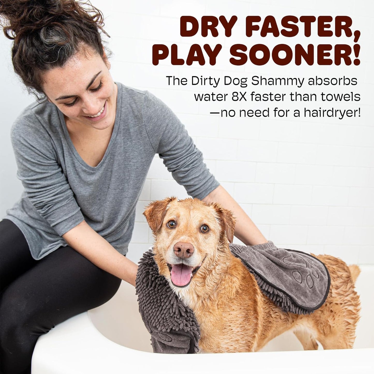 Dog Gone Smart Dirty Dog Shammy Towel – Grey