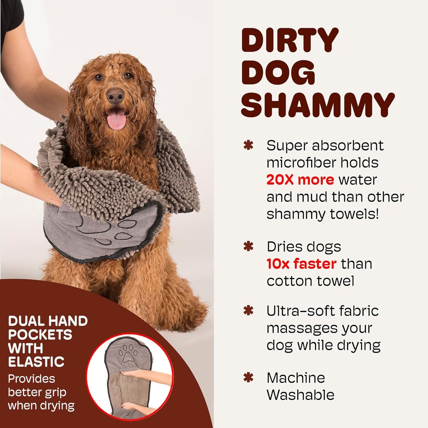 Dog Gone Smart Dirty Dog Shammy Towel – Grey
