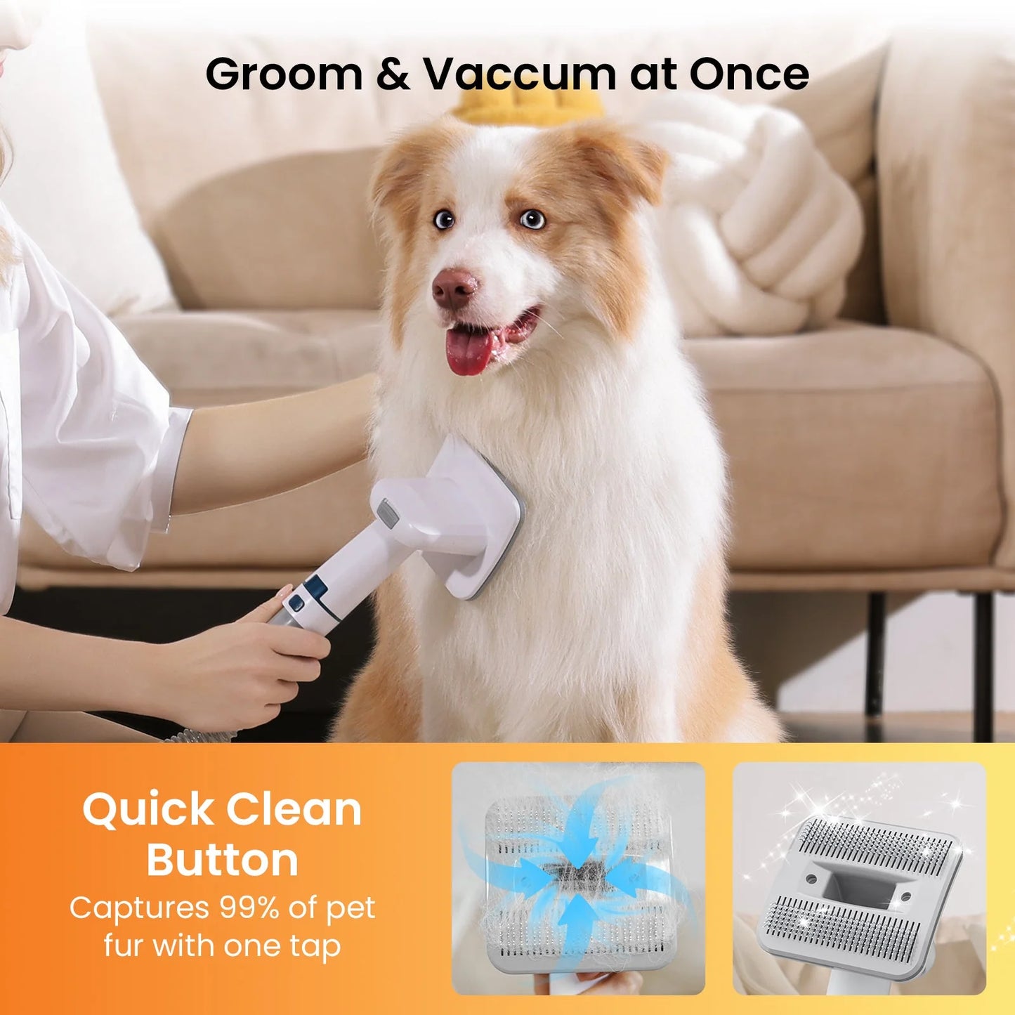 LM2 7-In-1 Pet Grooming Vacuum Kit