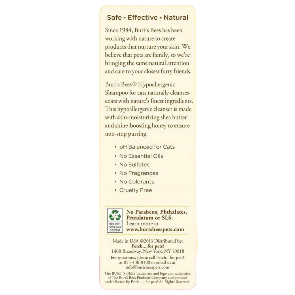 Burt’s Bees - Pet Hypoallergenic Shampoo for Cats with Shea Butter and Honey (2-Pack)