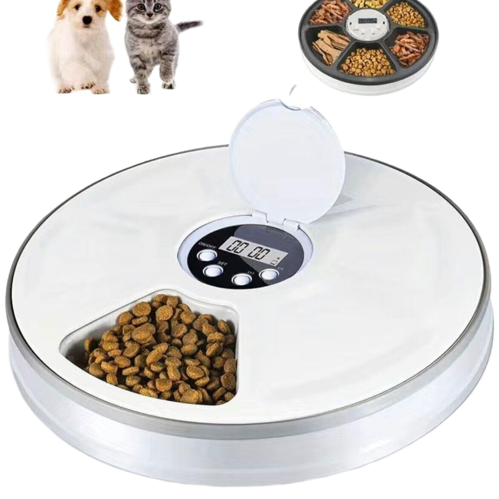PURRVANA - Automatic Pet Feeder for Cats and Dogs - Dry or Wet Food Dispenser - 6 Meal Tray