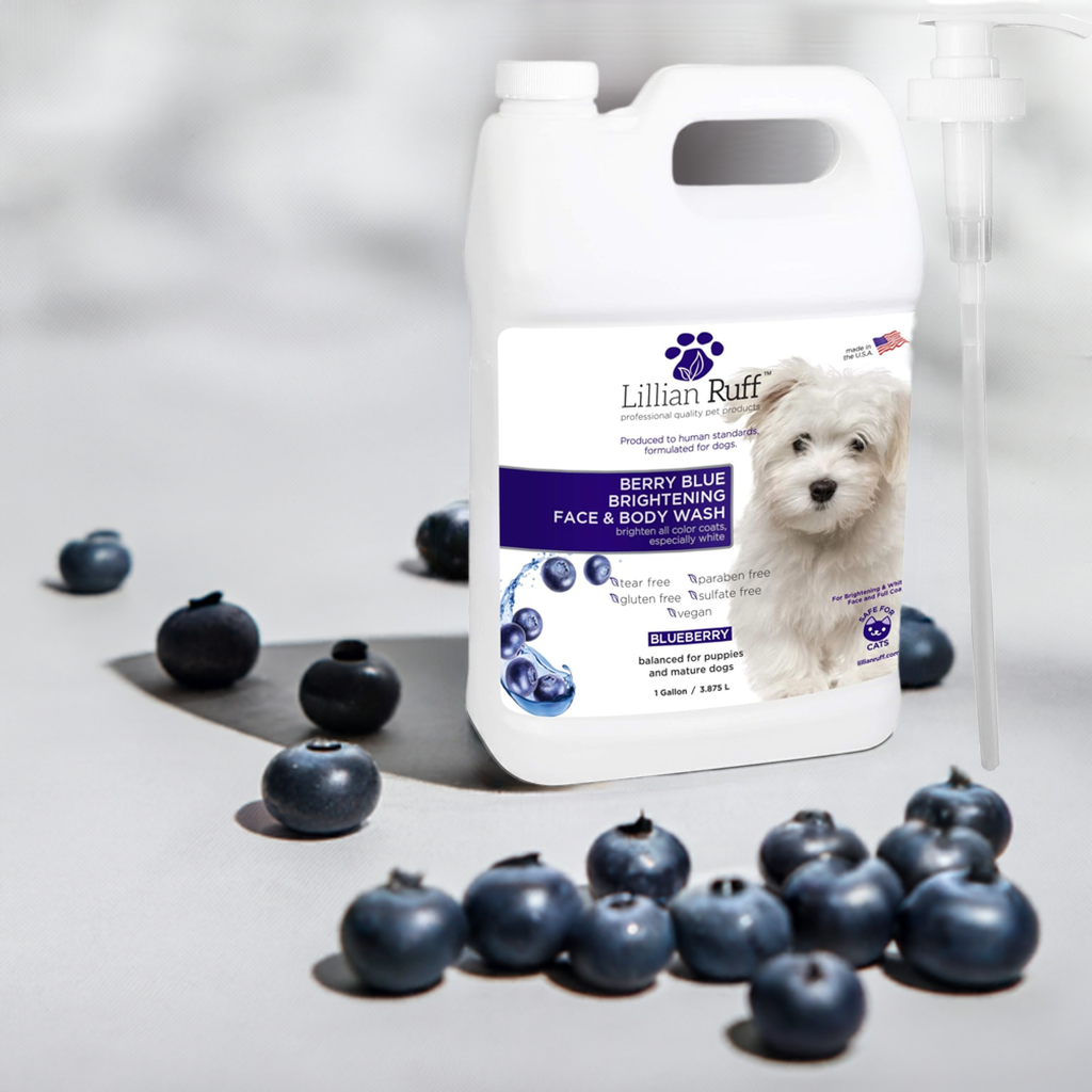 Lillian Ruff - Berry Blue Brightening Face and Body Wash for Dogs (Gallon with Pump)