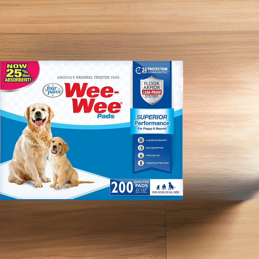 WEEWEE - Unscented Dog Pee Pads, 22" x 23", 200 Count – Leak-Proof, Quilted Pads for Potty Training & Floor Protection