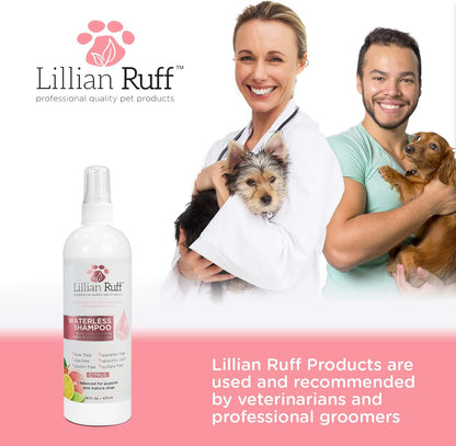 Lillian Ruff Waterless No-Rinse Dog Dry Shampoo Spray with Hydrating Essential Oils - Ph-Balanced Dry Shampoo for Dogs - Clean, Condition, Detangle & Deodorize Dry, Sensitive Skin (Citrus)