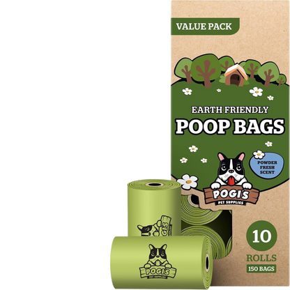 POGI'S - Dog Waste Bags – 150 Extra-Large, Leak-Proof, Scented Waste Bags, Eco Friendly (10 Rolls)