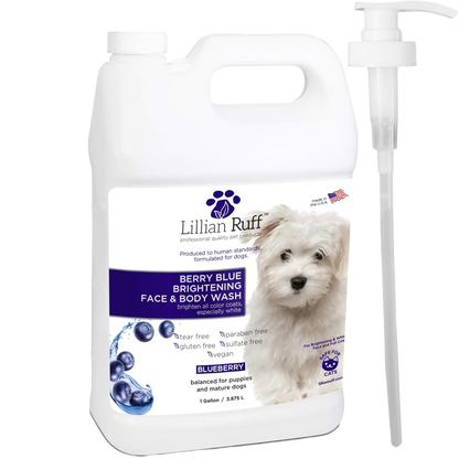 Lillian Ruff - Berry Blue Brightening Face and Body Wash for Dogs (Gallon with Pump)