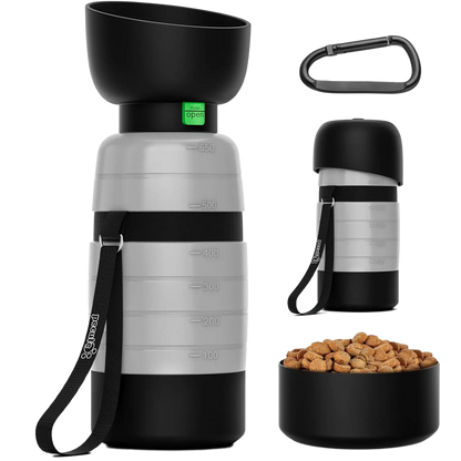 PURRVANA - Portable Dog Water Bottle – 650ml Travel Water & Food Bowl for Pets On the Go