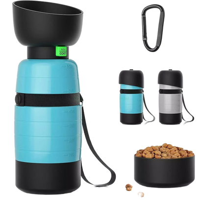 PURRVANA - Portable Dog Water Bottle – 650ml Travel Water & Food Bowl for Pets On the Go
