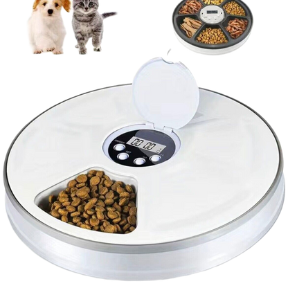 PURRVANA - Automatic Pet Feeder for Cats and Dogs - Dry or Wet Food Dispenser - 6 Meal Tray