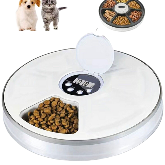 PURRVANA - Automatic Pet Feeder for Cats and Dogs - Dry or Wet Food Dispenser - 6 Meal Tray
