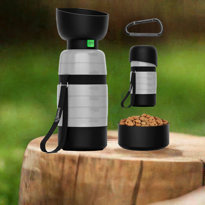 PURRVANA - Portable Dog Water Bottle – 650ml Travel Water & Food Bowl for Pets On the Go